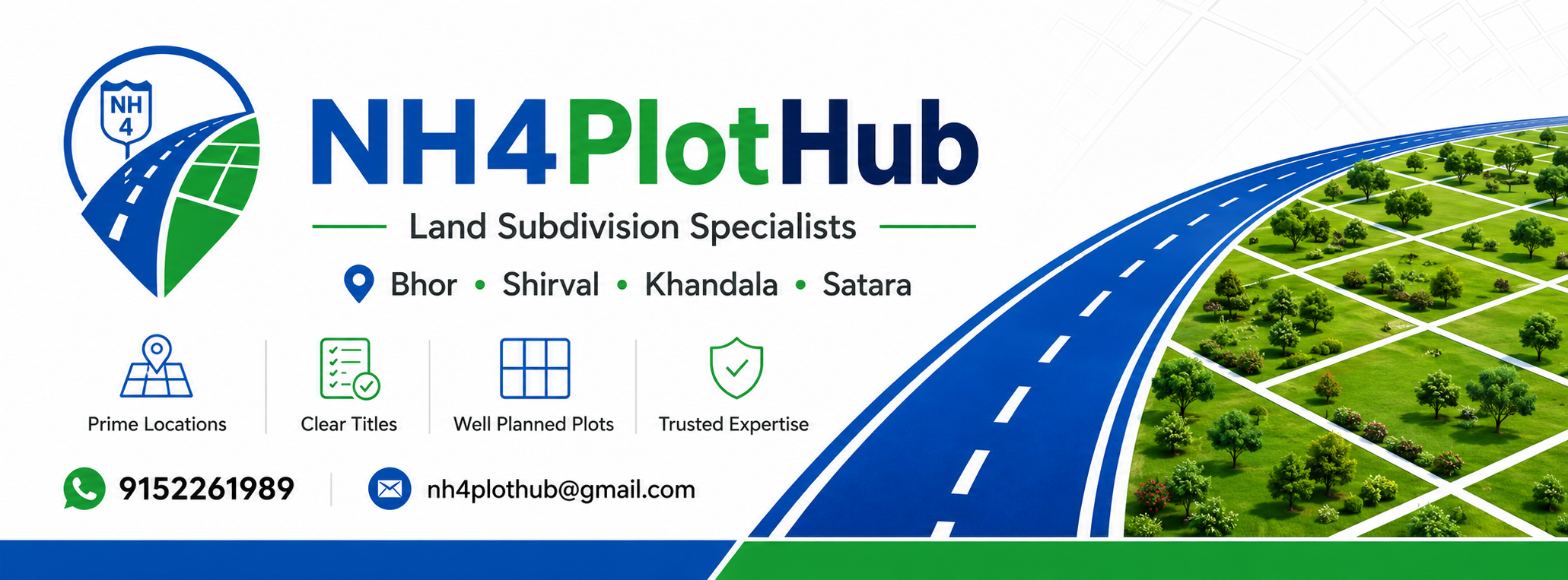 NH4PlotHub banner showing highway and planned plots